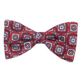 Cass Burgundy Mac-Inspired Motif Print Bow Tie - Tie Doctor