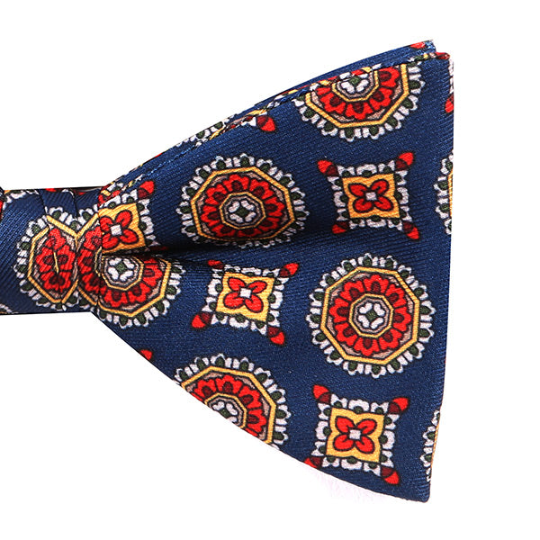 Blue & Red Mac-Inspired IMS Medallion Bow Tie - Tie Doctor  