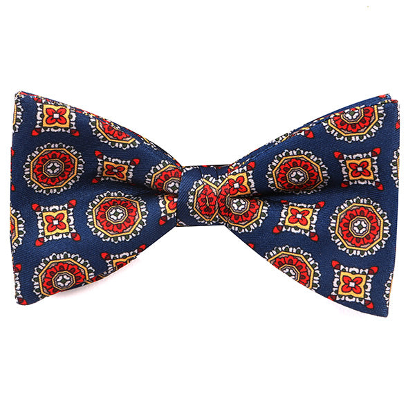 Blue & Red Mac-Inspired IMS Medallion Bow Tie - Tie Doctor  