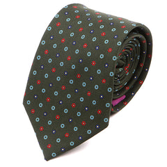 Green, Red & Blue Floral Macclesfield Printed Silk Tie - Tie Doctor  