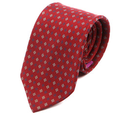 Red Shadow Printed Silk Tie 7.5cm - Tie Doctor