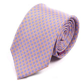 Lilac Printed Macclesfield Silk Tie 7.5cm - Tie Doctor