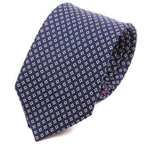 Classic Blue Lars Printed Extra Large Silk Tie 8cm - Tie Doctor
