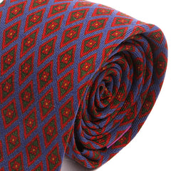 Blue & Red Vintage Macclesfield Wool Tie - Tie Doctor  