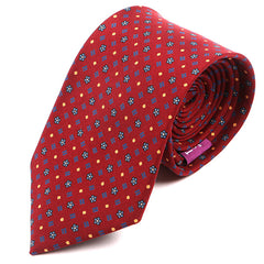 Rich Red & Blue Extra Long Silk Tie 8cm - Tie Doctor