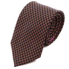 Black & Brown Floral Silk Tie 7.5cm - Tie Doctor
