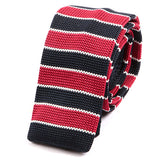 Navy & Light Red Striped Knit Tie - Tie Doctor