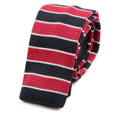 Navy & Light Red Striped Knit Tie - Tie Doctor  