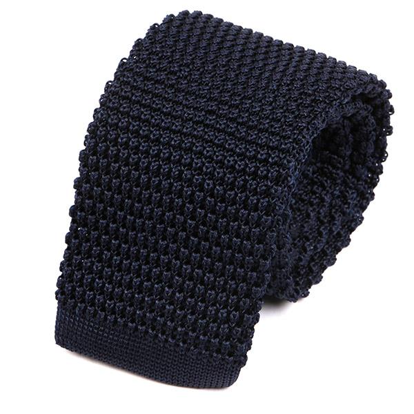 Navy Silk Knitted Tie - Tie Doctor