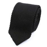 Black Pointed Silk Knitted Tie - Tie Doctor