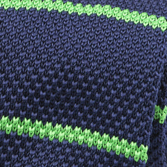 Navy & Green Striped Knitted Tie | Handmade Knit Tie - Tie Doctor  