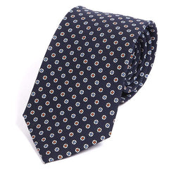 Navy Multicoloured Silk Ties Circles - Tie Doctor