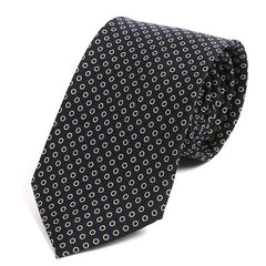 Navy & Green Circle Silk Tie 7.5cm - Tie Doctor