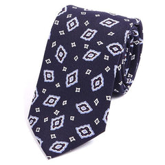 Rich Navy Diamonds Motif Silk Tie - Tie Doctor