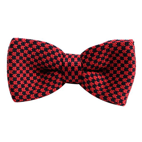 Red & Navy Scale Knitted Bow Tie - Tie Doctor  