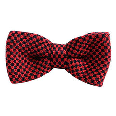 Red & Navy Scale Knitted Bow Tie - Tie Doctor