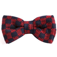 Red Patch Patterned Bow Tie - Tie Doctor