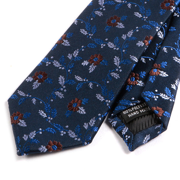 Blue Floral Slim Necktie 6cm - Tie Doctor  
