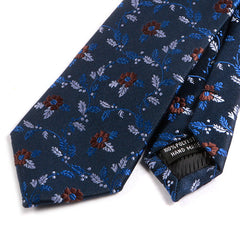 Blue Floral Slim Necktie 6cm - Tie Doctor  