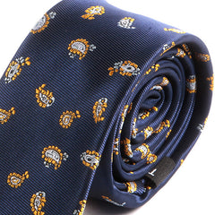 Blue Gold Paisley 6cm Slim Tie - Tie Doctor  