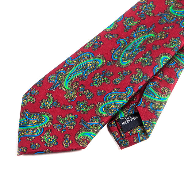 Red Frederick Bold Paisley IMS Motif Print Tie - Tie Doctor  