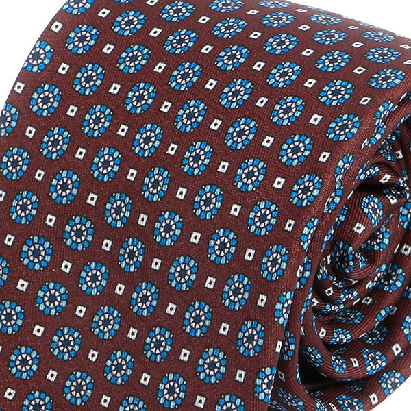 Rocco Brown Mini Medallion Motif Tie - Tie Doctor  