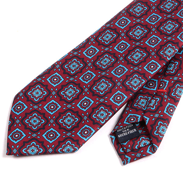 Cass Burgundy Mac-Inspired Motif Print Tie - Tie Doctor  
