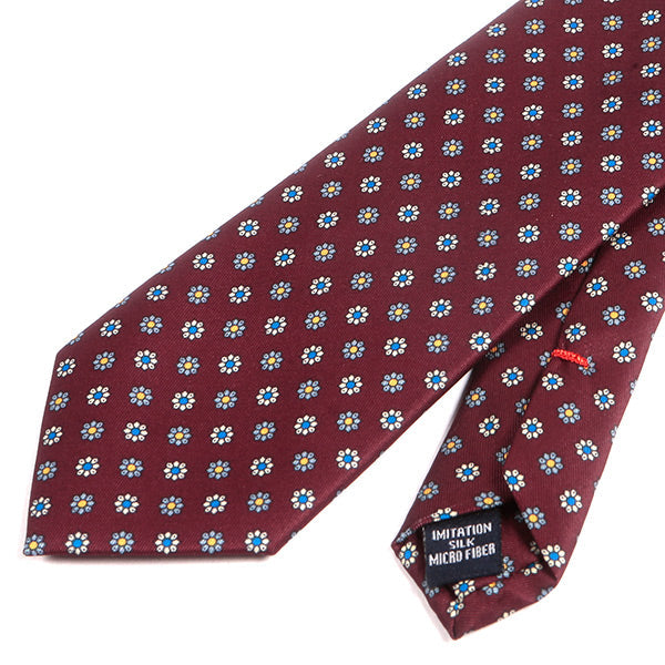 Classic Burgundy Mini Floral Motif Tie - Tie Doctor  