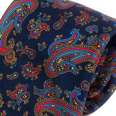 Navy Blue Frederick Bold Paisley IMS Motif Print Tie - Tie Doctor  