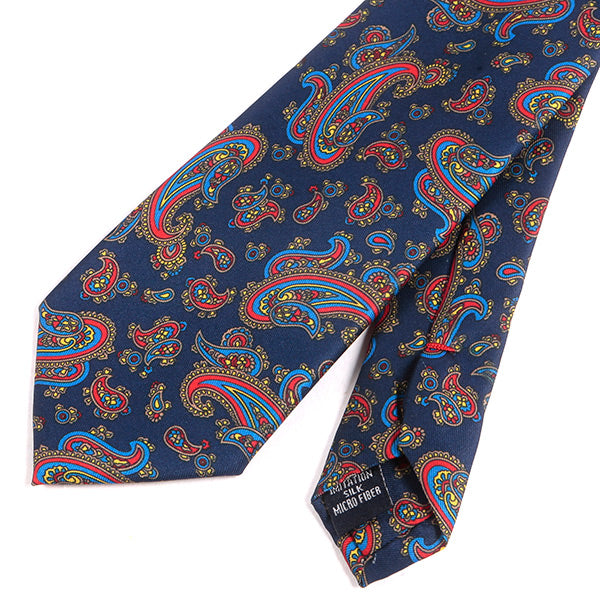 Navy Blue Frederick Bold Paisley IMS Motif Print Tie - Tie Doctor  