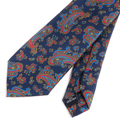 Navy Blue Frederick Bold Paisley IMS Motif Print Tie - Tie Doctor  