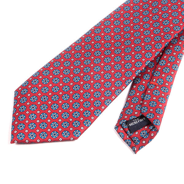 Rocco Red Mini Medallion Motif Tie - Tie Doctor  