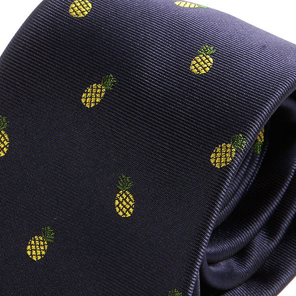 Blue Pineapple Pattern 7cm Ply Tie - Tie Doctor  