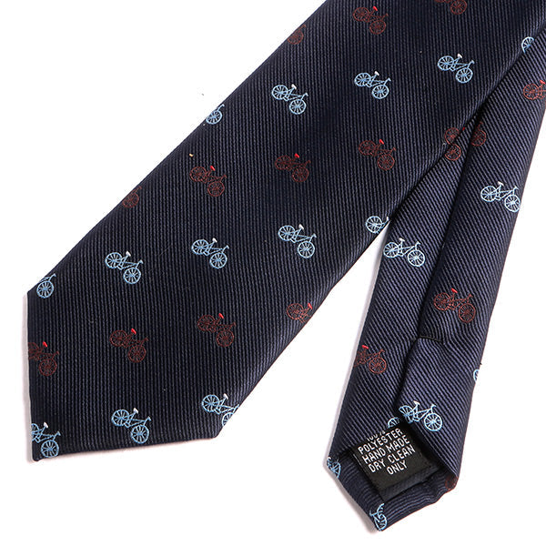 Blue Bicycle Pattern 7.5cm Ply Tie - Tie Doctor  