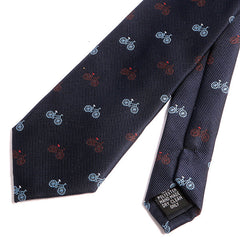 Blue Bicycle Pattern 7.5cm Ply Tie - Tie Doctor  