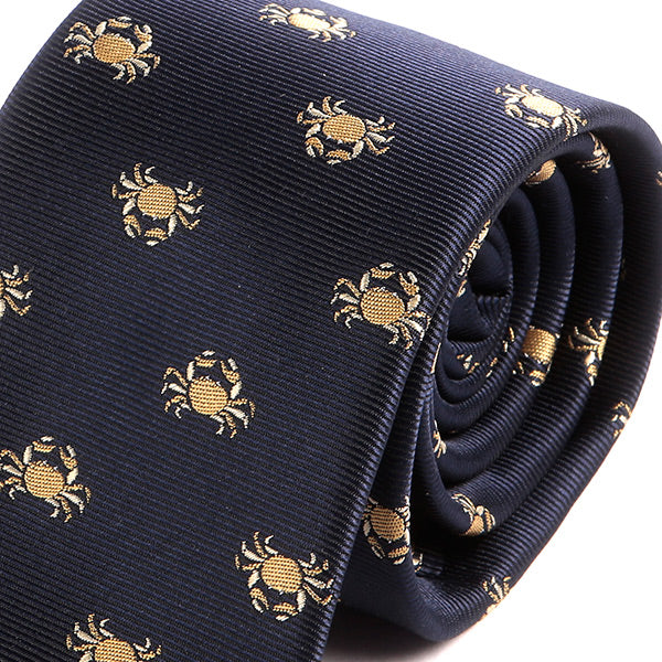Blue Crab Print Tie - Tie Doctor  