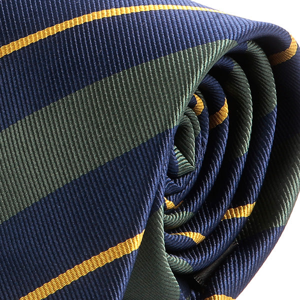 Blue & Green Bold 7cm Ply Striped Tie - Tie Doctor  