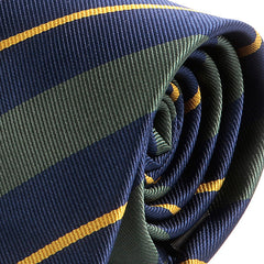 Blue & Green Bold 7cm Ply Striped Tie - Tie Doctor  