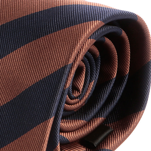 Brown & Navy Blue Slim Stripe Tie - Tie Doctor  