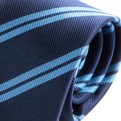 Blue Double Stripe 7.5cm Ply Tie - Tie Doctor  