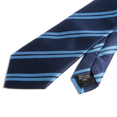 Blue Double Stripe 7.5cm Ply Tie - Tie Doctor  