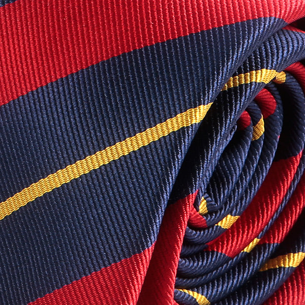 Red & Yellow 7cm Ply Stripe Tie - Tie Doctor  
