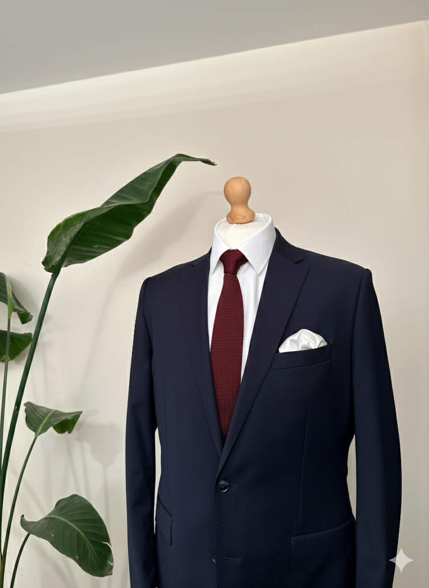 Burgundy Red Pointed Silk Knitted Tie