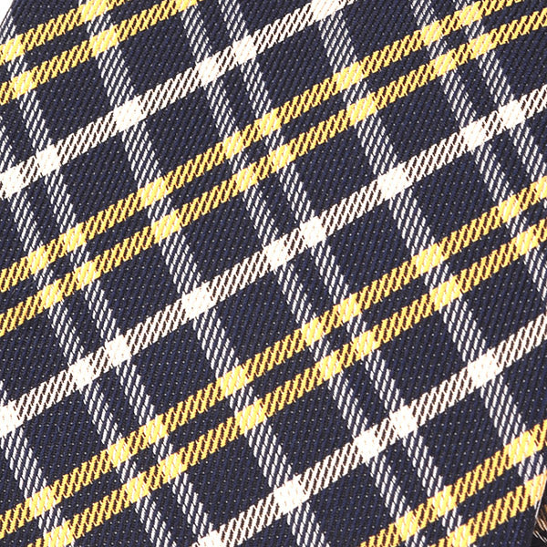 Navy Check Silk Slim Tie - Tie Doctor  