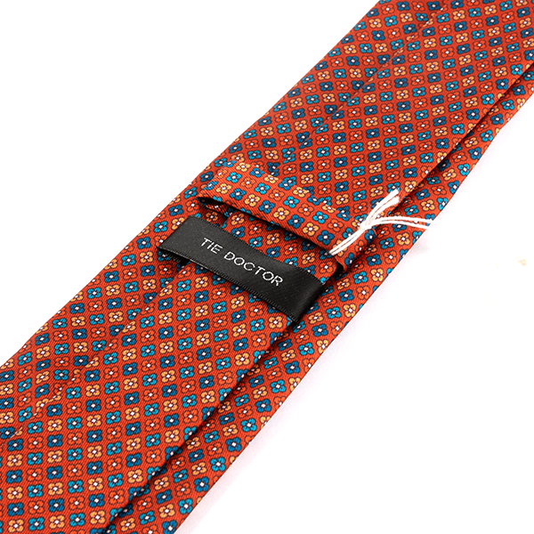 Dark Orange Brick Lane Mosaic Print Tie