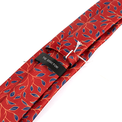 Red Floral Branch Pattern Tie 8cm