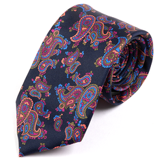 Blue & Pink Frederick Paisley IMS Motif Tie 7.5cm