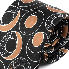 Black Crescent Geometric Tie 8cm