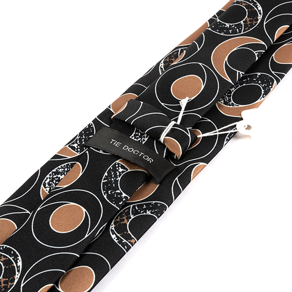 Black Crescent Geometric Tie 8cm