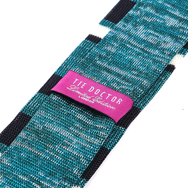 Moji Teal Green Stripe Silk Knitted Tie, One of One - Tie Doctor  